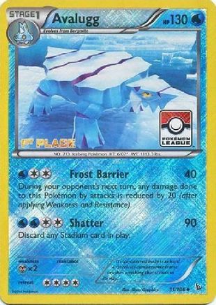 Avalugg - 31/106 (Pokemon League) [1st Place]/106  - Reverse Holofoil League & Championship Cards - Promo
