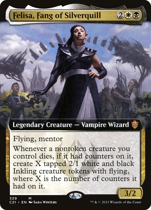 Felisa, Fang of Silverquill (Extended Art) (C21-329) - Commander 2021: (Extended Art)