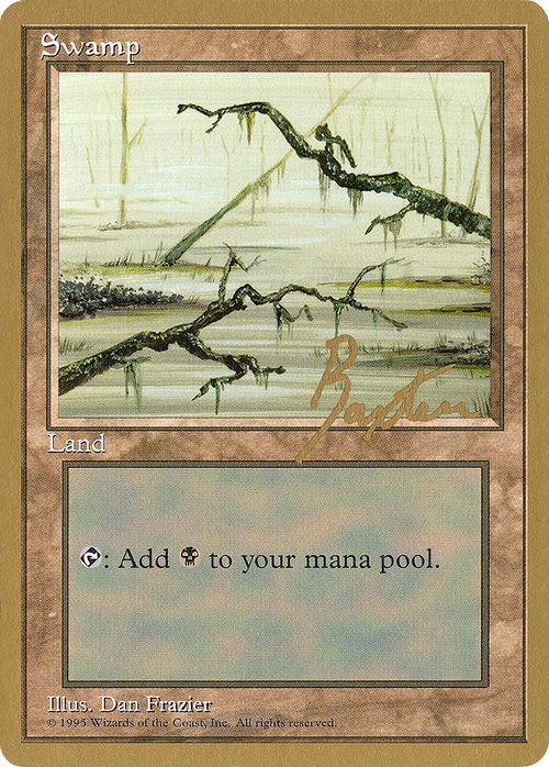 Swamp (B) - 1996 George Baxter (4ED) (WCD-) - Pro Tour Collector Set