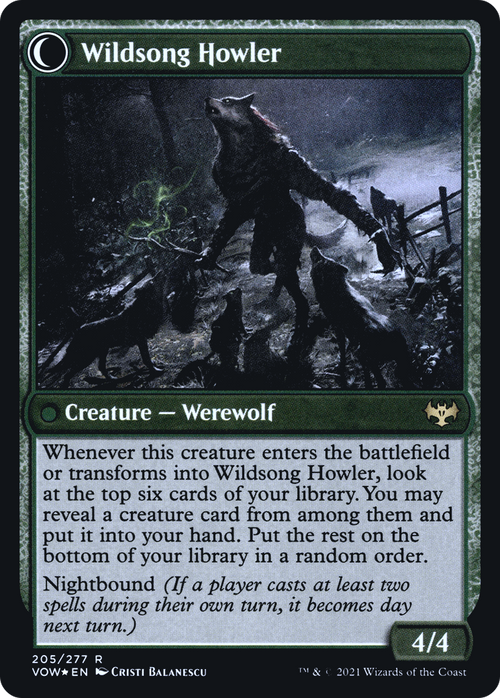 Howlpack Piper (PRE-205) - Innistrad: Crimson Vow Promos: (Double Faced Transform) Foil