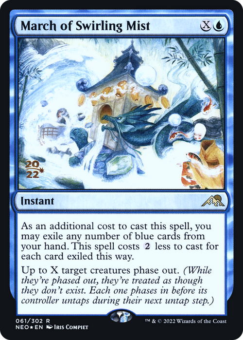 March of Swirling Mist (PRE-061) - Kamigawa: Neon Dynasty Promos Foil