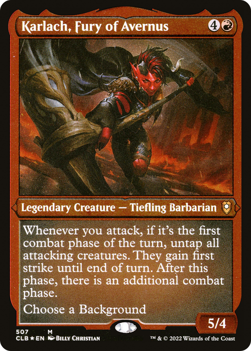 Karlach, Fury of Avernus (Foil Etched) (CLB-507) - Commander Legends: Battle for Baldur's Gate Foil