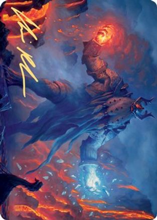 Aegar, the Freezing Flame Art Card (Gold-Stamped Signature) (ASKHM-055) - Art Series: Kaldheim Foil