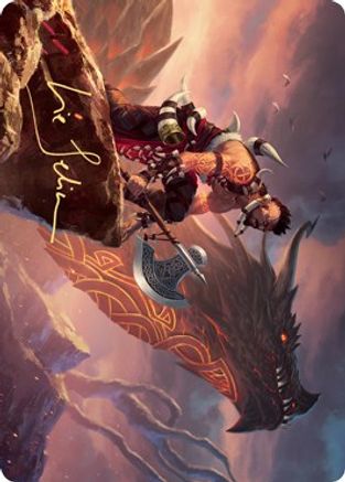 Dragonkin Berserker Art Card (Gold-Stamped Signature) (ASKHM-032) - Art Series: Kaldheim