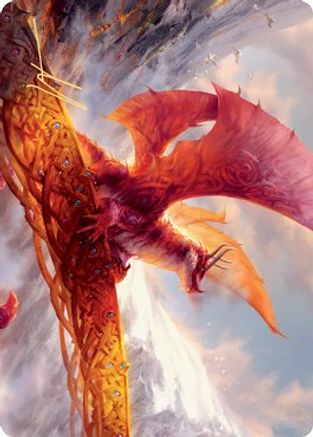 Goldspan Dragon Art Card (Gold-Stamped Signature) (ASKHM-035) - Art Series: Kaldheim