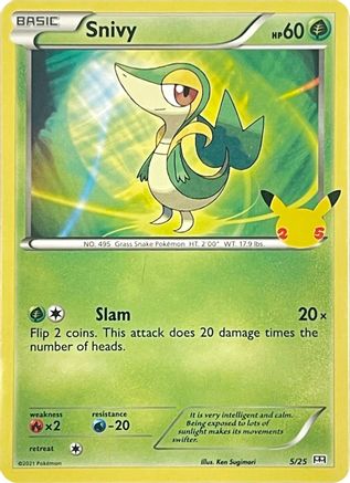 Snivy 005/25  - Holofoil McDonalds 25th Anniversary Promos - Promo