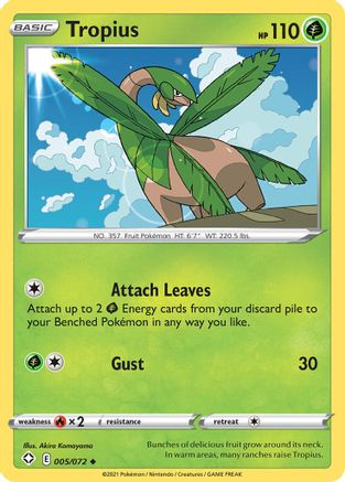 Tropius 005  - Reverse Holofoil Shining Fates - Uncommon