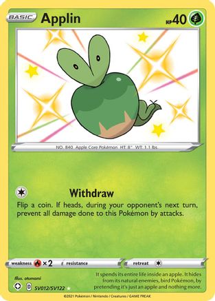 Applin SV012  - Holofoil Shining Fates Shiny Vault - Shiny Holo Rare