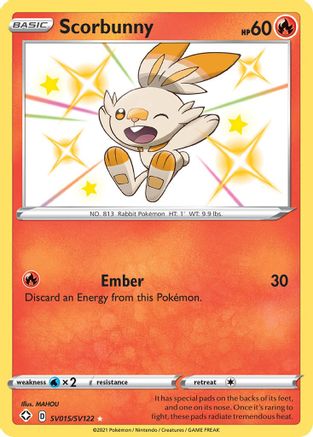 Scorbunny SV015  - Holofoil Shining Fates Shiny Vault - Shiny Holo Rare