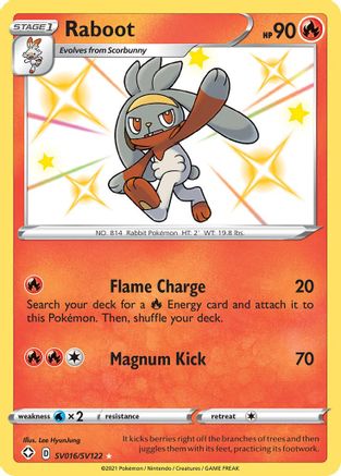 Raboot SV016  - Holofoil Shining Fates Shiny Vault - Shiny Holo Rare