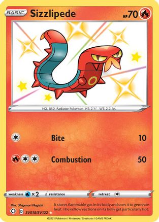 Sizzlipede SV018  - Holofoil Shining Fates Shiny Vault - Shiny Holo Rare