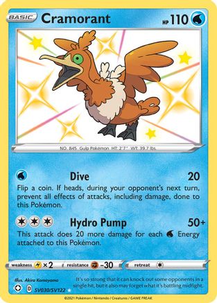 Cramorant SV030  - Holofoil Shining Fates Shiny Vault - Shiny Holo Rare