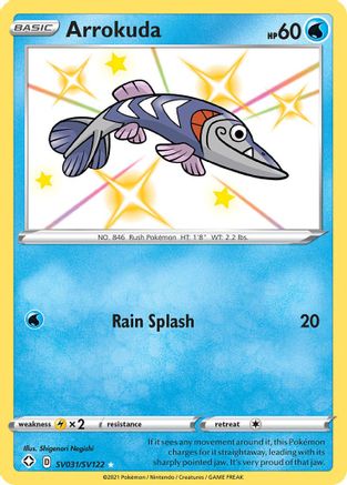 Arrokuda SV031  - Holofoil Shining Fates Shiny Vault - Shiny Holo Rare