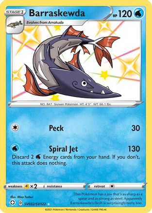 Barraskewda SV032  - Holofoil Shining Fates Shiny Vault - Shiny Holo Rare