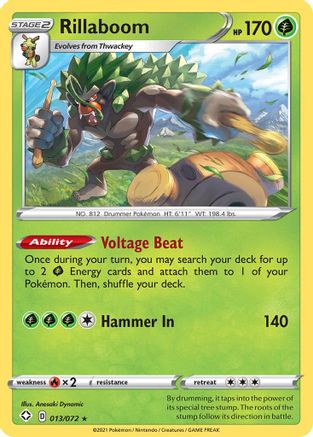 Rillaboom 013  - Reverse Holofoil Shining Fates - Holo Rare