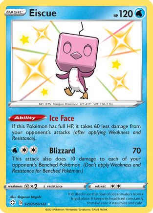 Eiscue SV035  - Holofoil Shining Fates Shiny Vault - Shiny Holo Rare