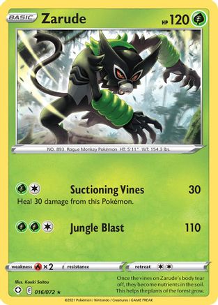 Zarude 016  - Reverse Holofoil Shining Fates - Rare