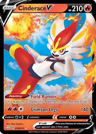 Cinderace V 018  - Holofoil Shining Fates - Ultra Rare