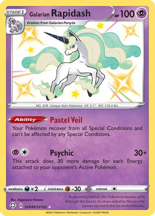 Galarian Rapidash SV048  - Holofoil Shining Fates Shiny Vault - Shiny Holo Rare