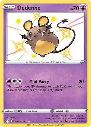 Dedenne SV051  - Holofoil Shining Fates Shiny Vault - Shiny Holo Rare