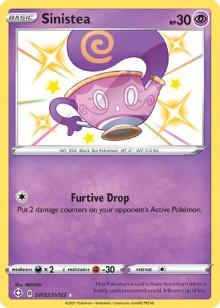 Sinistea SV052  - Holofoil Shining Fates Shiny Vault - Shiny Holo Rare