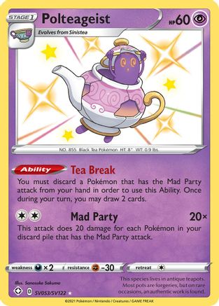 Polteageist SV053  - Holofoil Shining Fates Shiny Vault - Shiny Holo Rare