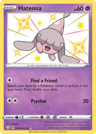 Hatenna SV054  - Holofoil Shining Fates Shiny Vault - Shiny Holo Rare