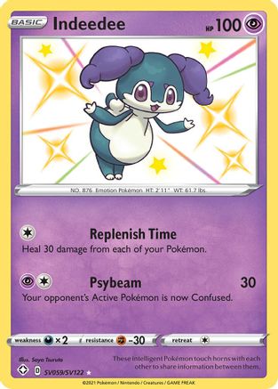 Indeedee SV059  - Holofoil Shining Fates Shiny Vault - Shiny Holo Rare