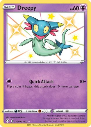 Dreepy SV060  - Holofoil Shining Fates Shiny Vault - Shiny Holo Rare