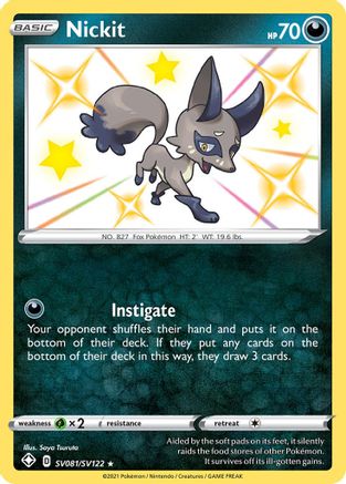 Nickit SV081  - Holofoil Shining Fates Shiny Vault - Shiny Holo Rare