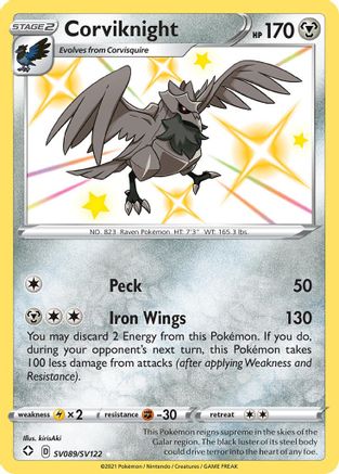 Corviknight SV089  - Holofoil Shining Fates Shiny Vault - Shiny Holo Rare