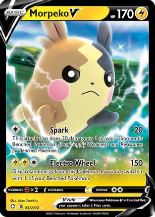 Morpeko V 037  - Holofoil Shining Fates - Ultra Rare
