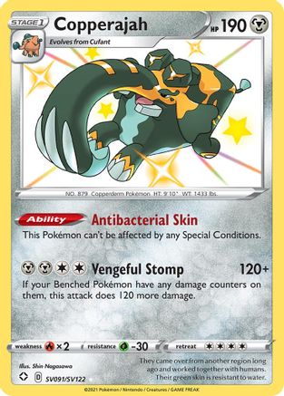 Copperajah SV091  - Holofoil Shining Fates Shiny Vault - Shiny Holo Rare