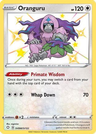 Oranguru SV098  - Holofoil Shining Fates Shiny Vault - Shiny Holo Rare
