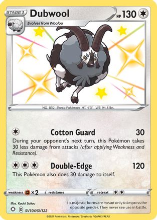 Dubwool SV104  - Holofoil Shining Fates Shiny Vault - Shiny Holo Rare
