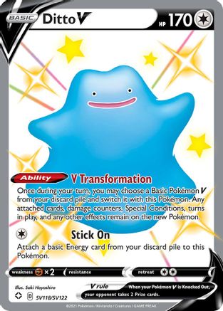Ditto V SV118  - Holofoil Shining Fates Shiny Vault - Shiny Holo Rare