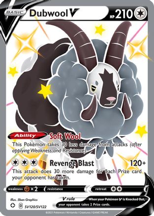 Dubwool V SV120  - Holofoil Shining Fates Shiny Vault - Shiny Holo Rare