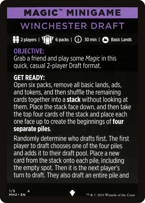 Winchester Draft // Winchester Draft (cont'd) (MMH2-001) - Modern Horizons 2 Minigames Foil