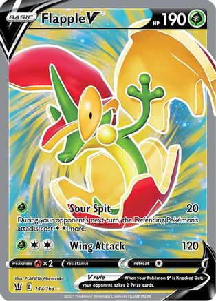 Flapple V (Full Art) 143  - Holofoil SWSH05 Battle Styles - Ultra Rare