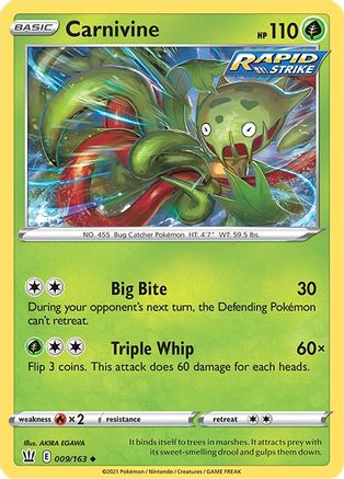Carnivine 009  SWSH05 Battle Styles - Uncommon