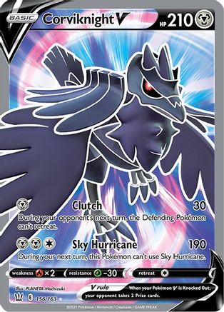 Corviknight V (Full Art) 156  - Holofoil SWSH05 Battle Styles - Ultra Rare