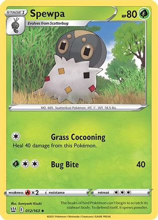 Spewpa 012  - Reverse Holofoil SWSH05 Battle Styles - Uncommon