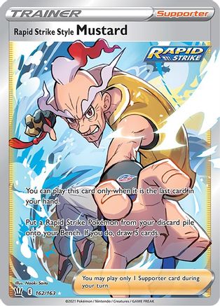 Rapid Strike Style Mustard (Full Art) 162  - Holofoil SWSH05 Battle Styles - Ultra Rare