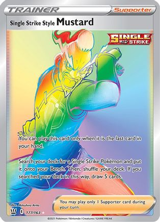 Single Strike Style Mustard (Secret)/163  - Holofoil SWSH05 Battle Styles - Secret Rare