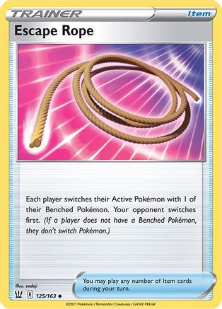 Escape Rope 125  - Reverse Holofoil SWSH05 Battle Styles - Uncommon