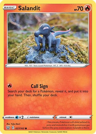 Salandit 027  SWSH05 Battle Styles - Common
