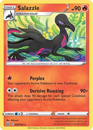 Salazzle 028  - Reverse Holofoil SWSH05 Battle Styles - Rare