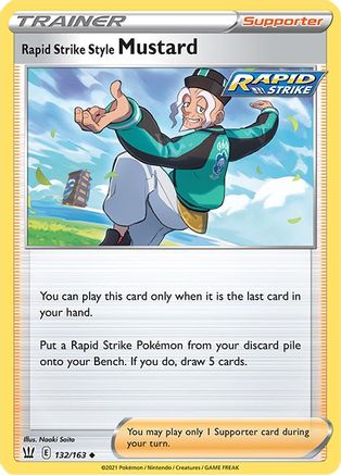 Rapid Strike Style Mustard 132  - Reverse Holofoil SWSH05 Battle Styles - Uncommon