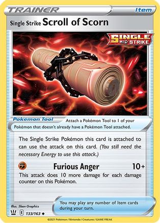 Single Strike Scroll of Scorn 133  SWSH05 Battle Styles - Uncommon