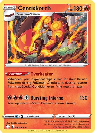 Centiskorch 030  SWSH05 Battle Styles - Rare